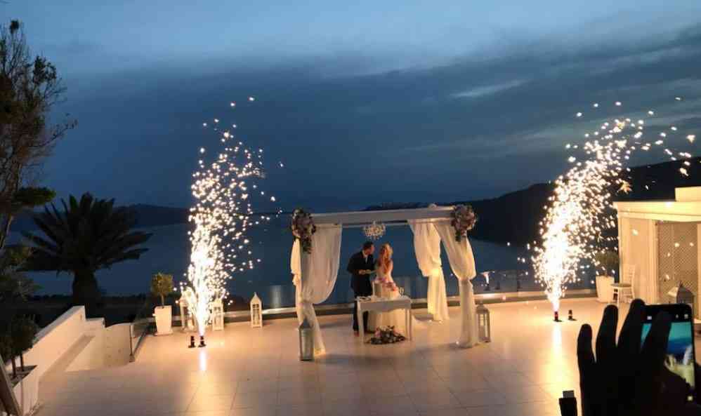 Fountain Fireworks in Santorini, Fountain Fireworks