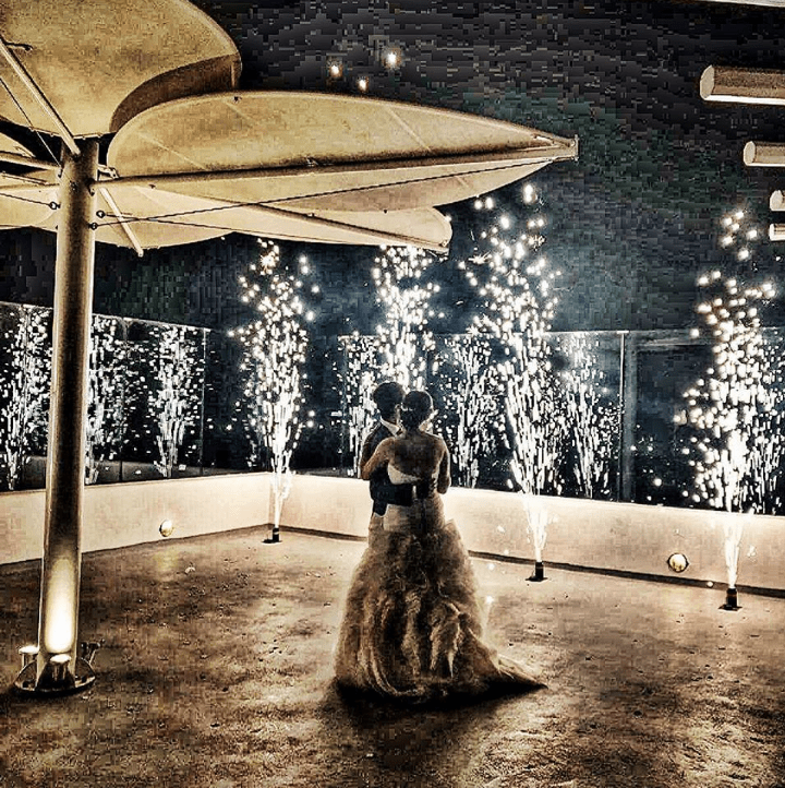 FOUNTAIN ( GROUND ) FIREWORKS at PYRGOS RESTAURANT SANTORINI – WEDDING AT PYRGOS RESTAURANT , Destination Wedding in Santorini | Hire a Wedding Dj | wedding Fireworks