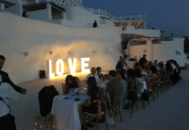 lluminated Letters at Rocabella venue in Santorini – Lightup Letters