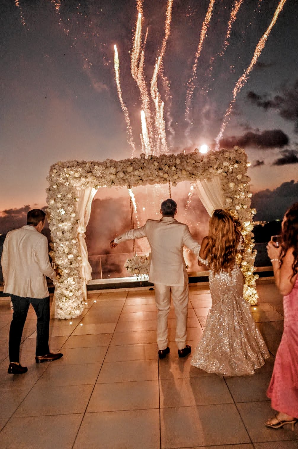 Aerial Fireworks display Santorini Le Ciel - First Dance