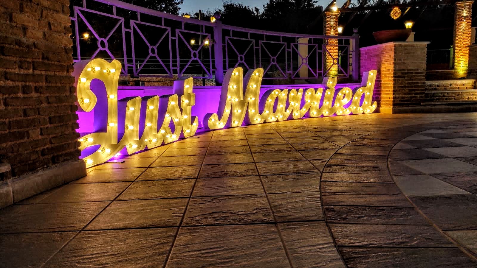 Illuminated Letters - Just Married sign - Marquee Letters